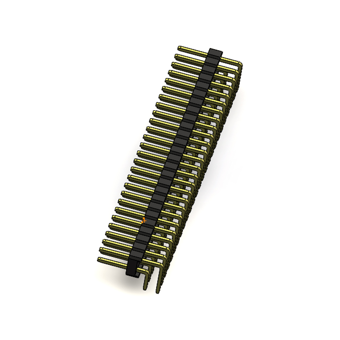 PH2541 排针连接器 Pitch 2.54mm 90°双排 DIP 单塑排针 PC:3.0 2X26Pin 黑色 镀全金G/F